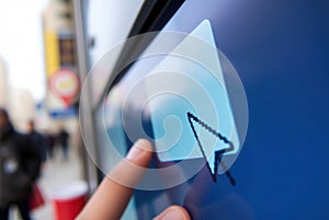 Pixel cursor on a mail icon Ã¢â¬' detailed screen display imagery